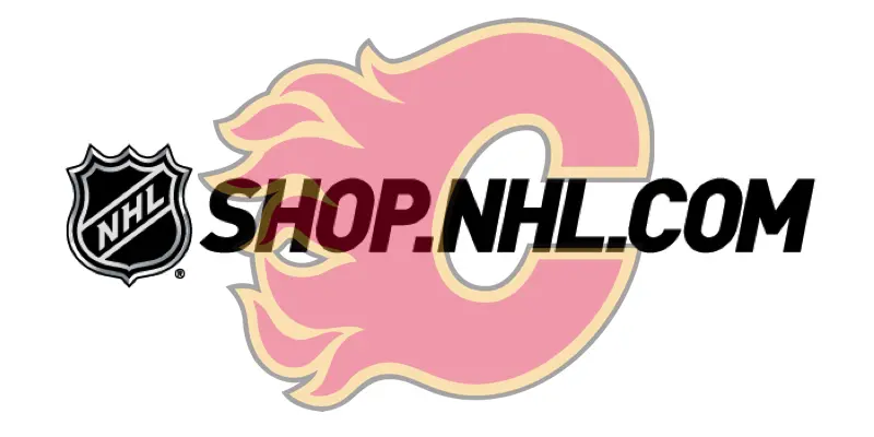 Flaming logo with text SHOP.NHL.CA overlayed.