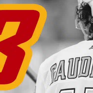 Close-up of a baseball player with 'FAUDE' on his jersey and a bold red-yellow number 3.