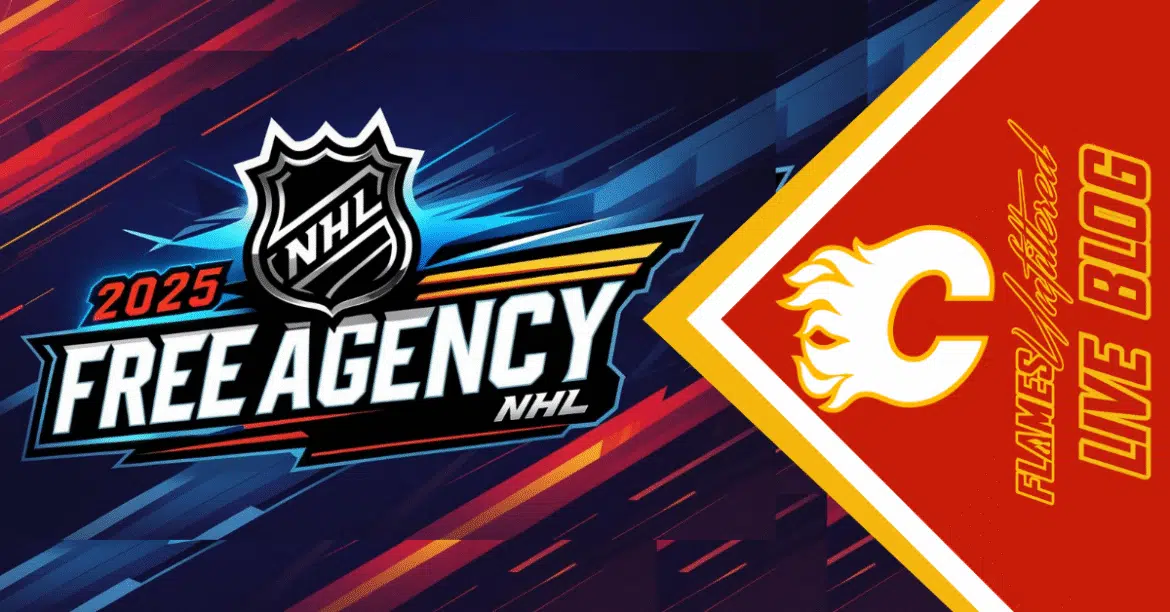 NHL Agency logo with a lion emblem on a dynamic blue and red background.