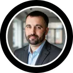 Purple podcast icon with a microphone symbol in the center.